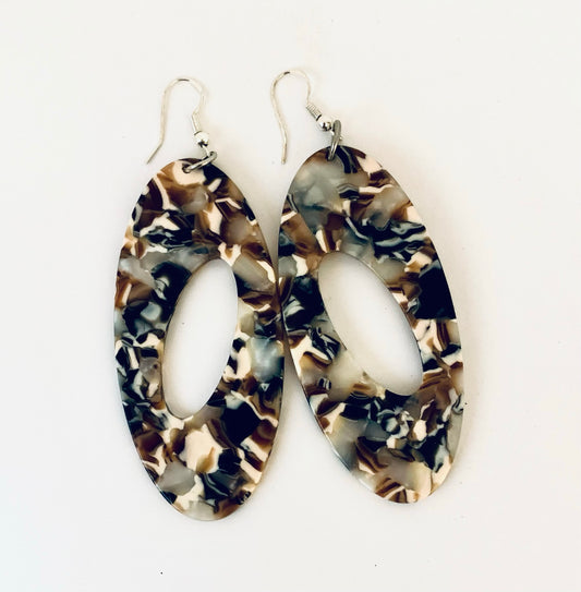 Beautiful Multi-Color Bronze Acrylic Ear Rings