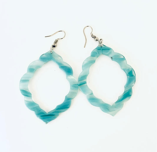 Bold Turquoise Acrylic Ear Ring