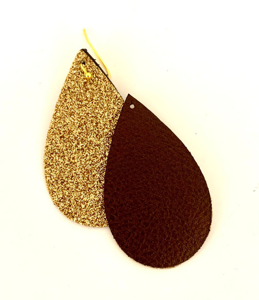 Cafe Tear Drop with Glitzy Gold Back