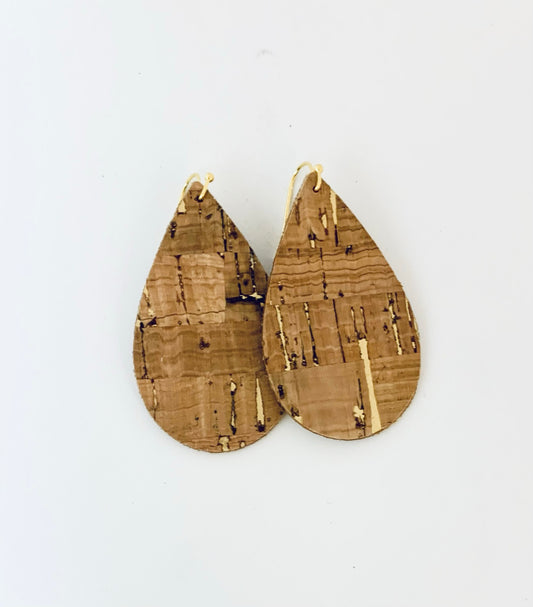 Cork Ear Rings with Gold Accents