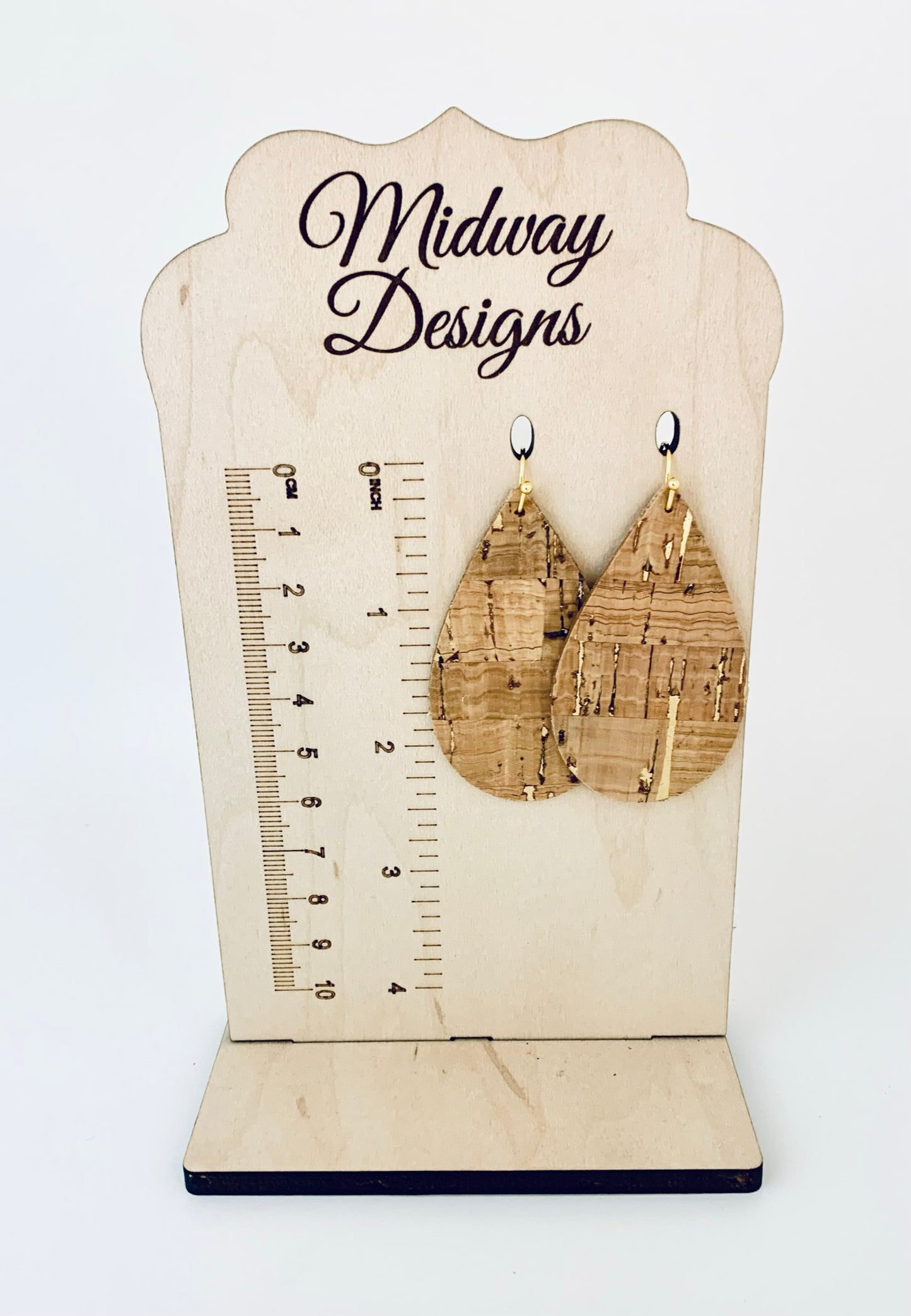 Cork Ear Rings with Gold Accents