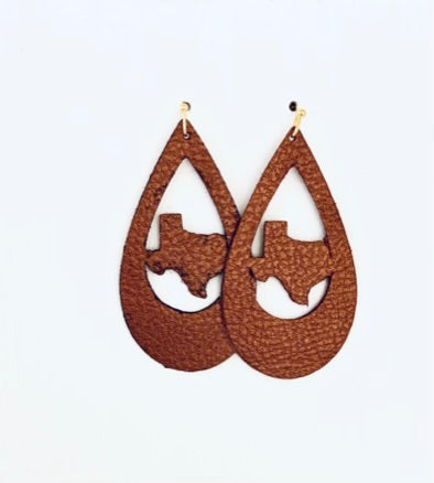 Texas Copper Tear Drop Ear Ring