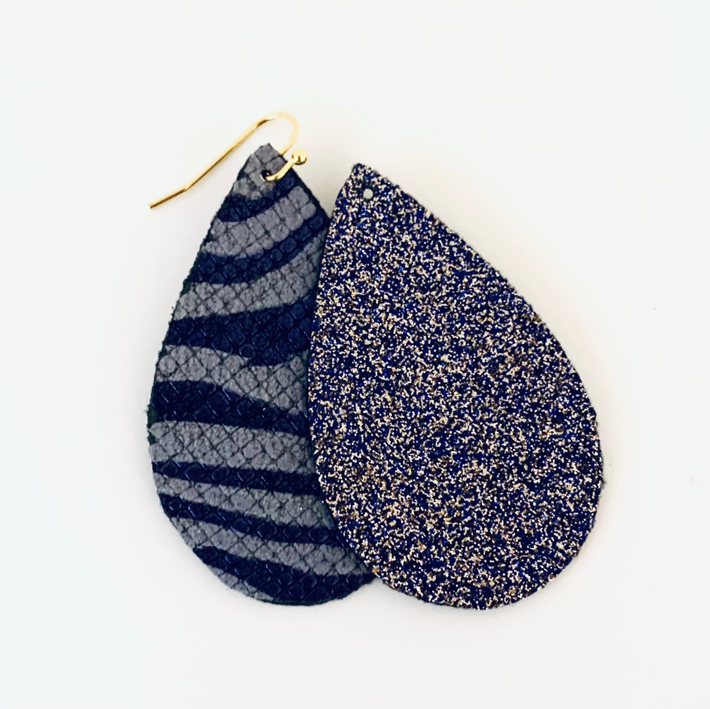Purple Tiger Stripe Reversible Ear Rings