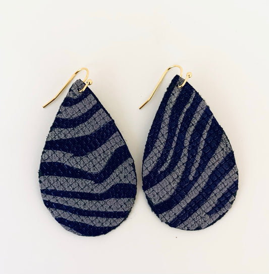 Purple Tiger Stripe Reversible Ear Rings