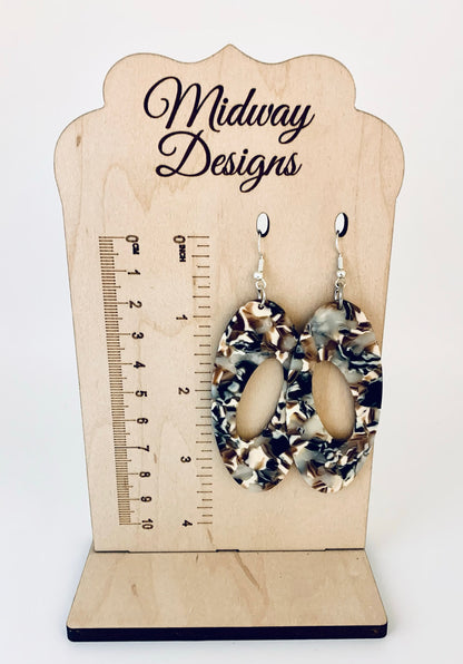 Beautiful Multi-Color Bronze Acrylic Ear Rings