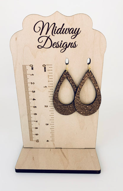 Bronze Crackle Ear Rings