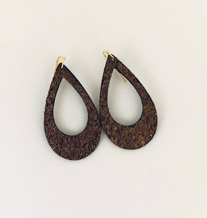 Bronze Crackle Ear Rings