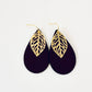 Cafe Tear Drop Ear Rings with Leaf Charm