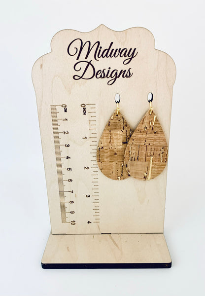 Cork Ear Rings with Gold Accents