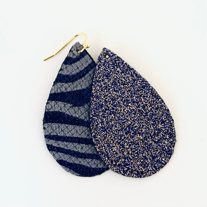 Purple Tiger Stripe Reversible Ear Rings