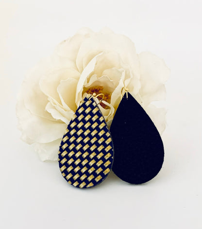 Deep Purple with Textured Gold Ear Rings