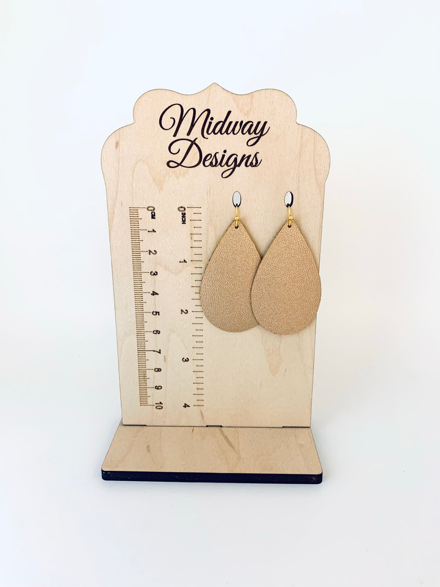 Taupe Tear Drop  Ear Rings w/Beautiful Shimmery Reverse